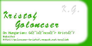 kristof goloncser business card